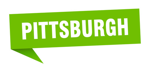 Pittsburgh sticker. Green Pittsburgh signpost pointer sign