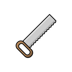 Saw illustration in flat style. tool icon for design and web