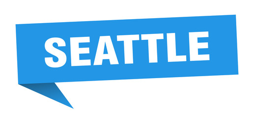 Seattle sticker. Blue Seattle signpost pointer sign