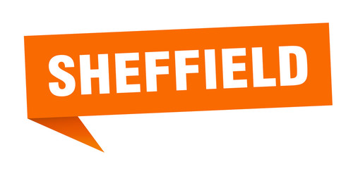 Sheffield sticker. Orange Sheffield signpost pointer sign © Aquir