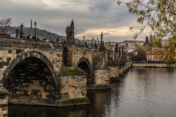 Fototapeta na wymiar Prague, Czech Republic: view of Charles Bridge