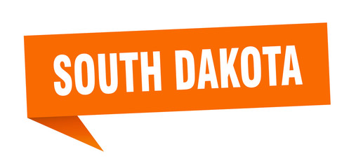 South Dakota sticker. Orange South Dakota signpost pointer sign