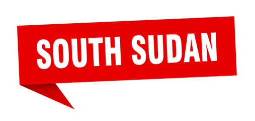 South Sudan sticker. Red South Sudan signpost pointer sign