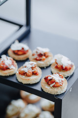 holiday salty buffet with various vegetables and meat flavors