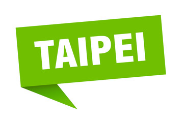 Taipei sticker. Green Taipei signpost pointer sign