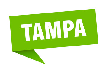 Tampa sticker. Green Tampa signpost pointer sign