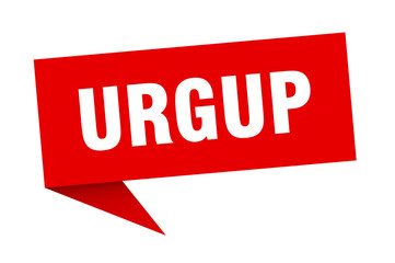 Urgup sticker. Red Urgup signpost pointer sign