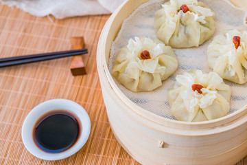 Specialty food of steamed mutton dumplings in  Hohhot, Inner Mongolia, China