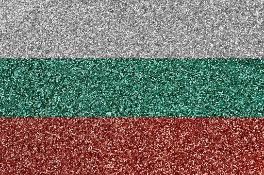Bulgaria flag depicted on many small shiny sequins. Colorful festival background for party - Powered by Adobe