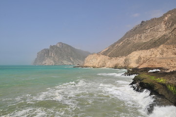 Mughsail Beach, from Marneef Cave and Blow Holes, Salah, Oman during Khareef, Monsoon Season