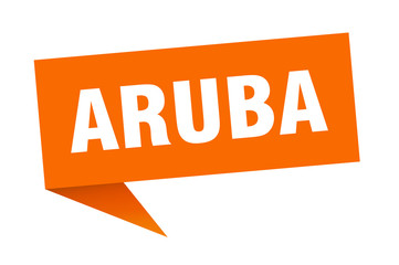 Aruba sticker. Orange Aruba signpost pointer sign