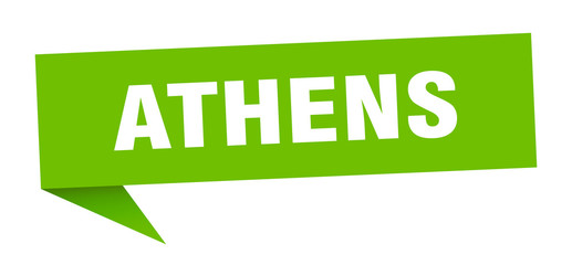 Athens sticker. Green Athens signpost pointer sign