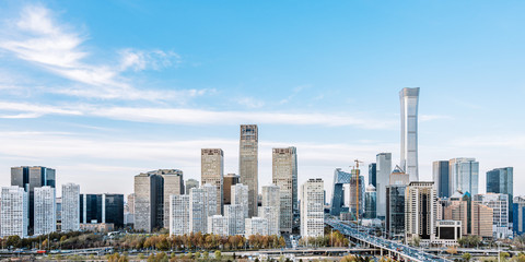 Fototapeta na wymiar Daytime scenery of CBD skyline in Beijing, China