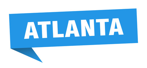 Atlanta sticker. Blue Atlanta signpost pointer sign