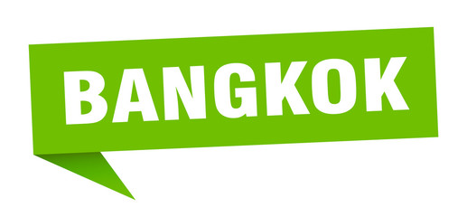 Bangkok sticker. Green Bangkok signpost pointer sign