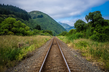 Fototapeta na wymiar New Zealand Railroad landscape