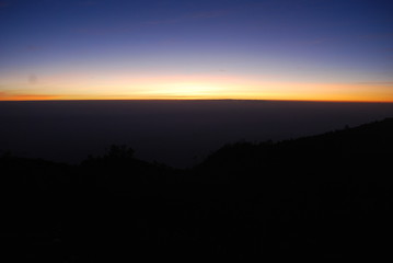 sunset from the top of the mountain
