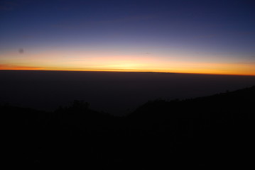 sunset from the top of the mountain