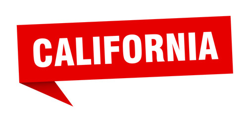 California sticker. Red California signpost pointer sign