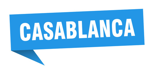 Casablanca sticker. Blue Casablanca signpost pointer sign