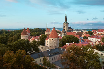 The Aerial View of Tallinn Old Town, Estonia