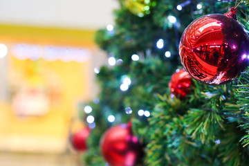 beautiful and colorful background decoration for christmas and new year festival with many colorful balls.