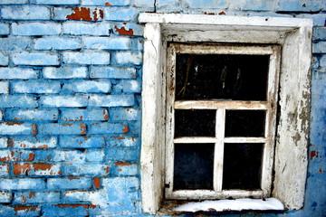 Window of an old residential rural house