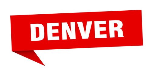 Denver sticker. Red Denver signpost pointer sign