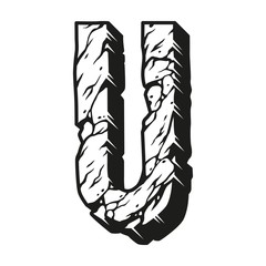 Vintage letter U desert design