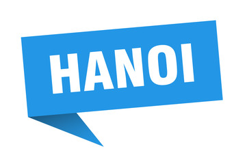 Hanoi sticker. Blue Hanoi signpost pointer sign