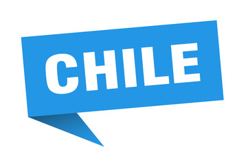 Chile sticker. Blue Chile signpost pointer sign