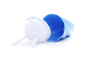 reusable plastic cup with straws on a white background