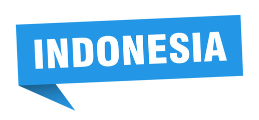 Indonesia sticker. Blue Indonesia signpost pointer sign