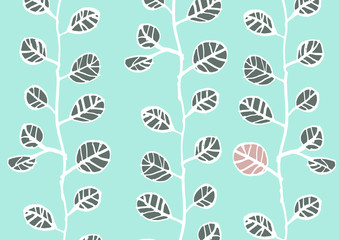 葉っぱをデザインしたテキスタイル背景素材