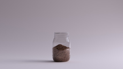 Bronze Gourmet Sugar in a Glass Jar 3d illustration 3d rendering	