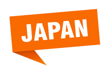 Japan sticker. Orange Japan signpost pointer sign