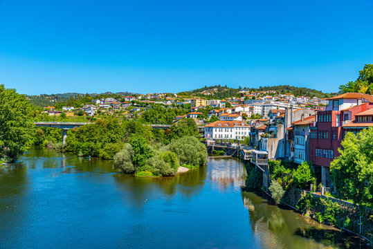 Riverside of Tamega river in Amarante, Portugal
