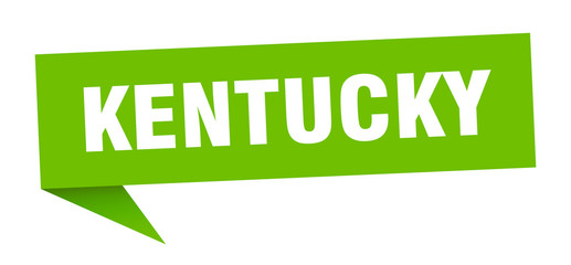 Kentucky sticker. Green Kentucky signpost pointer sign
