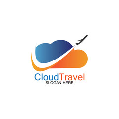 Cloud Travel logo icon design template-vector