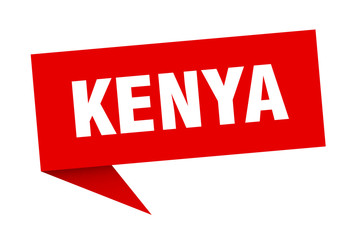 Kenya sticker. Red Kenya signpost pointer sign