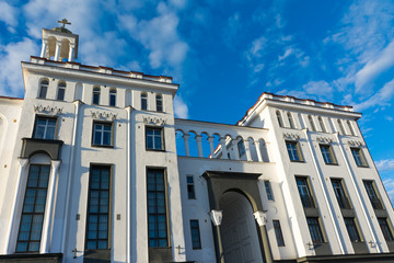 Fototapeta na wymiar Sortavala. The building of the former administration of the Orthodox Church of Finland
