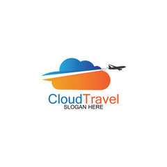 Cloud Travel logo icon design template-vector
