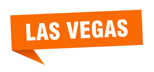 Las Vegas sticker. Orange Las Vegas signpost pointer sign