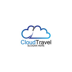 Cloud Travel logo icon design template-vector