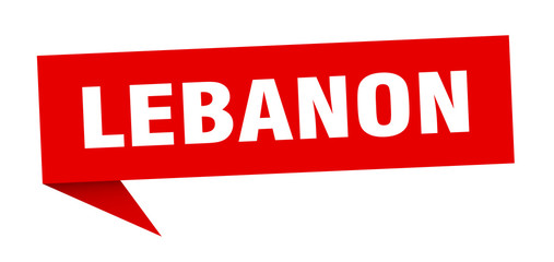 Lebanon sticker. Red Lebanon signpost pointer sign