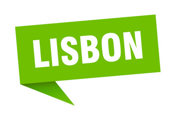 Lisbon sticker. Green Lisbon signpost pointer sign