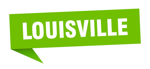 Louisville sticker. Green Louisville signpost pointer sign