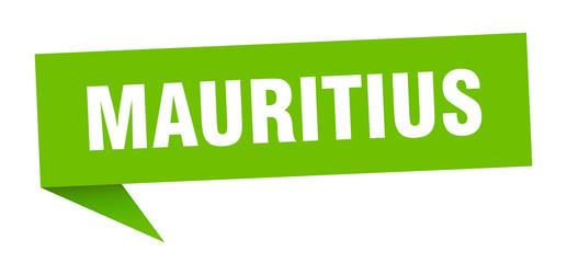 Mauritius sticker. Green Mauritius signpost pointer sign