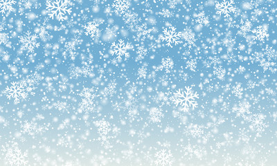 Snowflake background. Falling snow. Vector