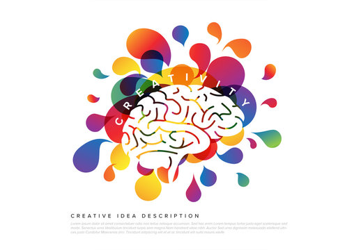 Colorful Creativity Infographic with Brain Illustration